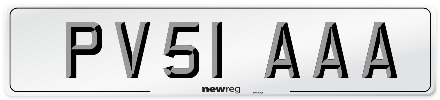 PV51 AAA Number Plate from New Reg